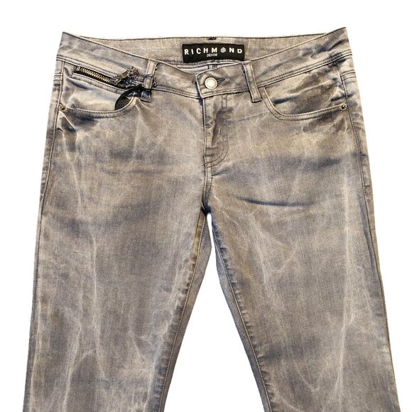 John Richmond ROCKER Straight Leg Grey Acid Wash Denim Jeans Sz 28 x 35 NWT - Picture 4 of 14